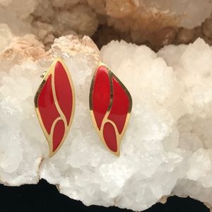 Red & Gold Fashion Earrings